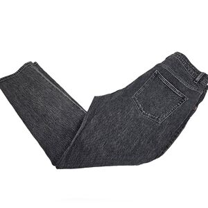 H&M Stonewashed Black Denim Mom Jeans Tapered Leg Size 12 Women's L19